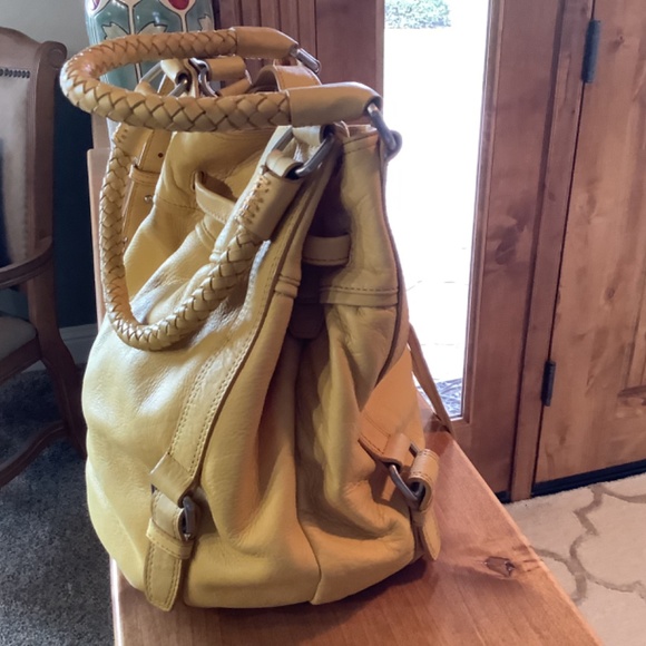 The Sak Drawstring Double Handle Sunflower Leather Handbag - Picture 3 of 6